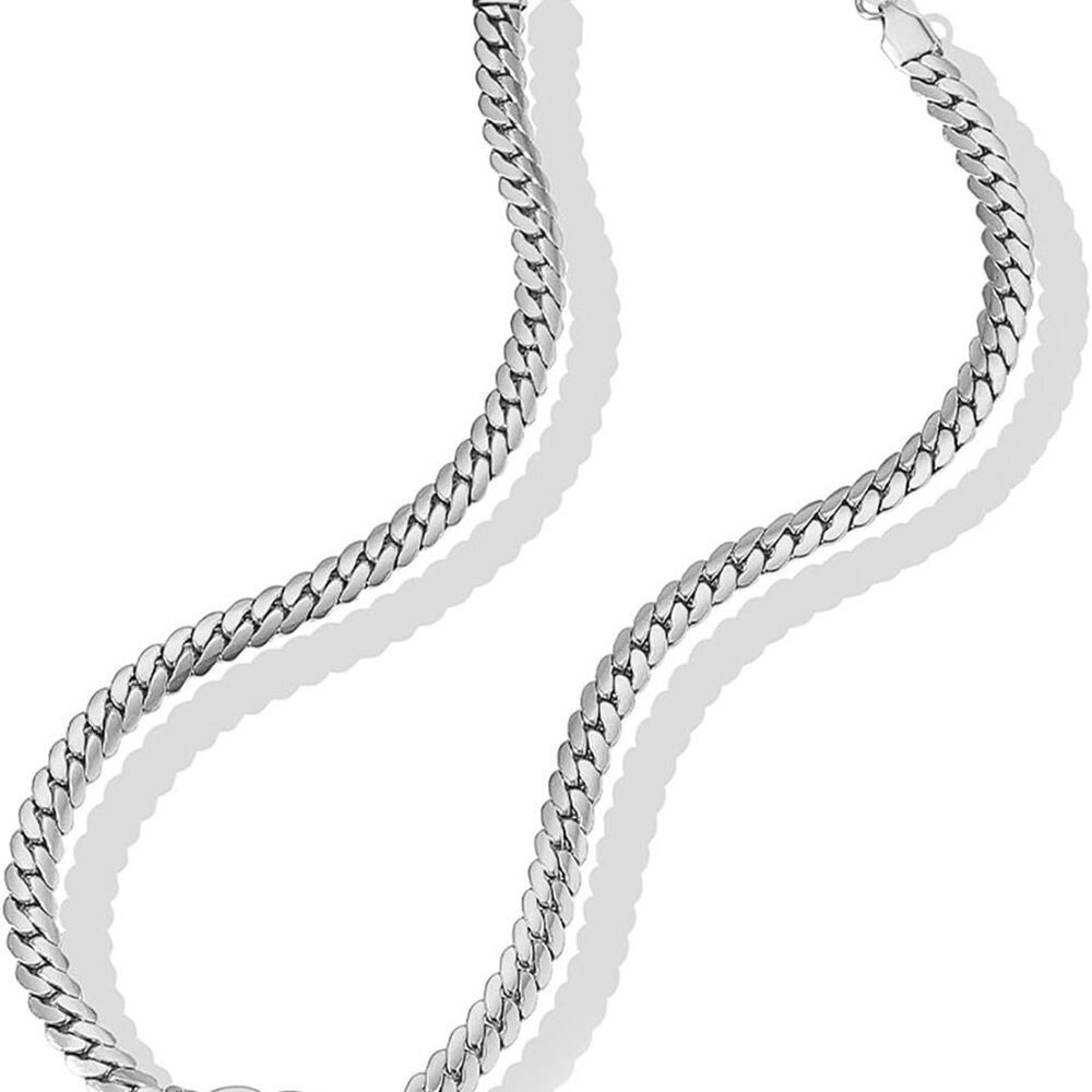 Cuban Link Necklace Gold Stainless Steel for Women Teen Girls